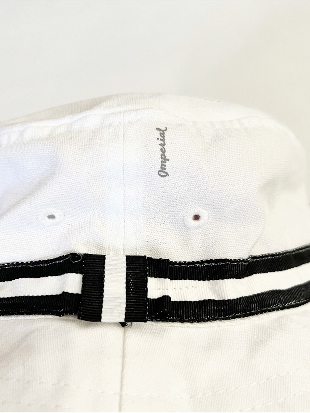 Imperial Headware White Shotgun Start Bucket Hat with Black Stripe Detail M - Picture 3 of 6